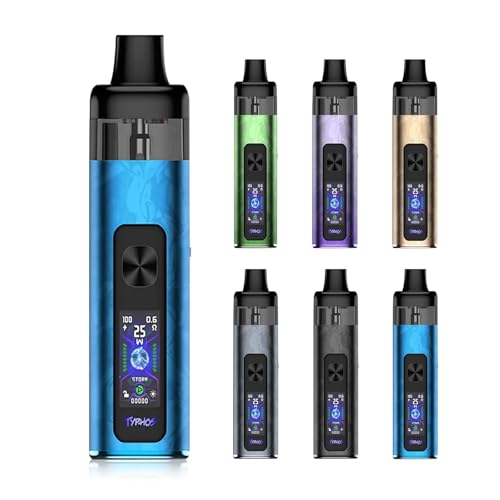 ユーウェル Typhos タイフォス 電子タバコ スターターキット ポッド型 ベイプ 本体 カートリッジ 45W出力 2000mAhバッテリー 液漏れ防止 LEDディスプレイ MTL/RDL対応 使いやすい 長寿命 コスパ 高級感 禁煙サポート ニコチンな