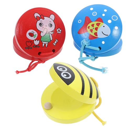 BESPORTBLE 3pcs Animal Castanet Musical Early Education Instruments Rhythm Play Safe Material Portable for Home and Outdoor Use Random Color