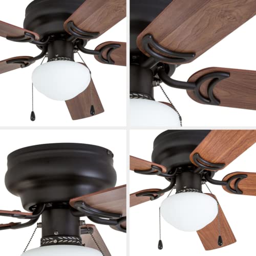 Prominence Home 50860 Alvina Led Globe Light Hugger/Low Profile Ceiling Fan, 42 Inches, Bronze #TOP5