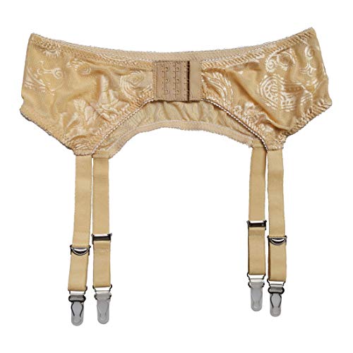 Tvrtyle Golden Sexy 4 Wide Strap Metal Clips Women's Garter Belt For Stocking S502G (S) #TOP3