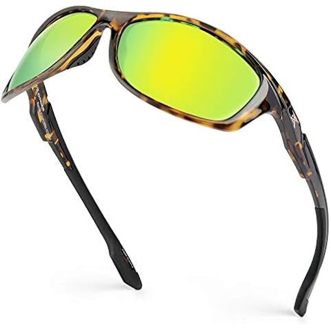 Extremus Rainier Polarized Sport Sunglasses,Gloss Demi Frame,Brown Base Green Mirror Cover