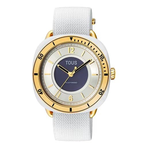 TOUS Reloj analógico de Acero IPG con Brazalete elástico Colección Osier (Blanco y Dorado) Ref. 3000138000