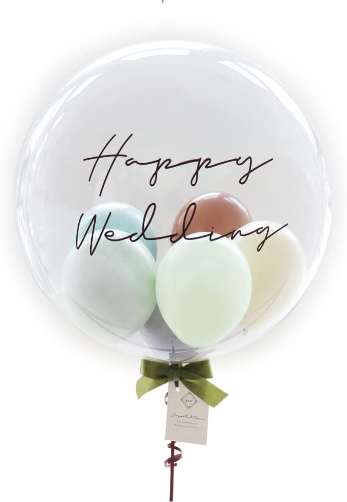 バルーン 誕生日 ヘリウムガス入 結婚式のバルーン 電報に バルーン ギフト 誕生日パーティ お礼 事務所移転祝い お祝い くすみカラー ニュアンスカラー浮くバルーンアレンジ Happy Wedding ピスタチオグリーン Anbx Net