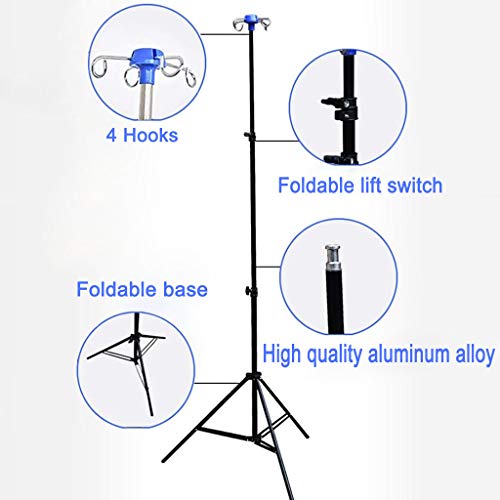 IV Retractable Pole Portable Stand Medical Tripod Folding Infusion Stand for Elderly Home Care,Hospital and Clinic
