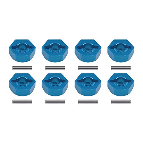 OTOTEC 8X Rueda de Coche RC Adaptadores de Cubo de ccionamiento Hexagonal Azul 12mm Tuercas hexagonales con pasadores Ajuste Universal para 1/10 Repuesto de Coche Modelo RC