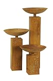 ecosoul Rustikale Garten-Dekosäule mit Pflanzschale, Metall mit Edelrost-Optik, in 3 Größen erhältlich (groß: D/H: 37/87cm)