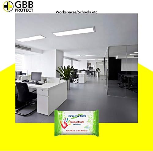 Multi-Purpose Antibacterial Disinfectant 60 Pack Multipack Wipes Total 360 Wipes For Hard Surfaces Gym Equipment Keyboards Door Handles Effective Against Bacteria, White (6)