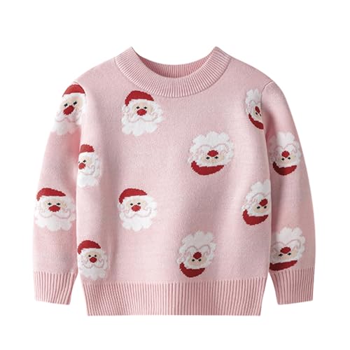 Kid's Christmas Santa Claus Sweater Boys Girls Xmas Long Sleeve Winter Pullover Tops 3-7 Year