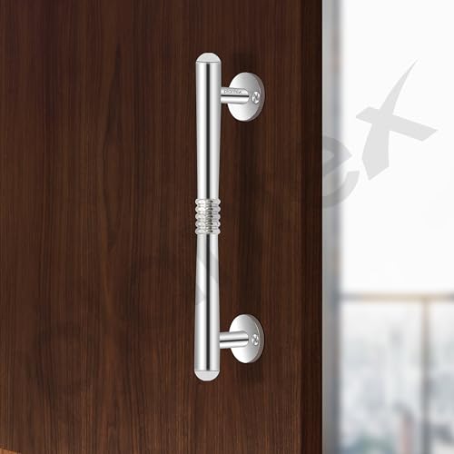 Image of Plantex Pooja Room Door Handle /8 Inch Handle /Pull Push Main Door Handle /3 Years Warranty Pack of 2 (S-142, Chrome)