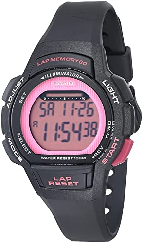 Casio Women's Runner Quartz Sport Watch with Resin Strap, Black, 18.6 (Model: LWS-1000H-4AVCF)