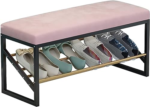Banc de bout de lit premium en métal avec coussin protecteur