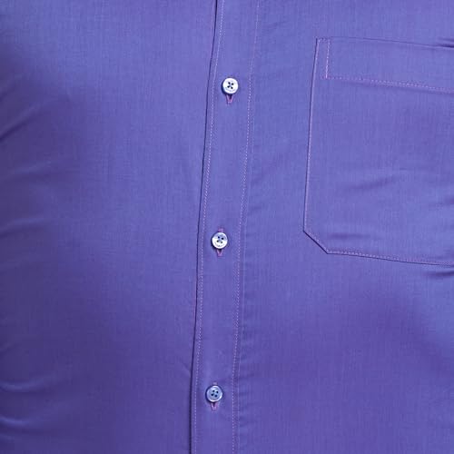 Image of Raymond Men's Solid Pattern Contemporary Fit Pure Cotton Full Sleeve Semi Cut Away Collar Formal Shirt