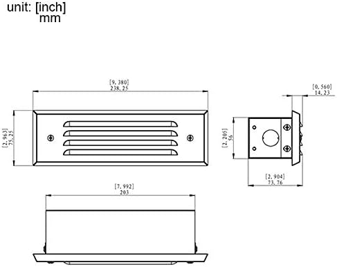 Miniatura 3 de MarsLG BRS1 - Luz de paso extra ancha de latón macizo de bajo voltaje con placa frontal con listones en acabado de latón antiguo y bombillas LED G4