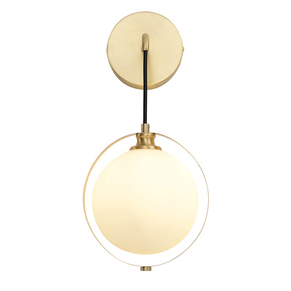 YNIYUJKL Wall Lamp, Copper Wall Lamp G9 Sconce Light Creativity Glass Globe Drop Wall Light Fixture, Nordic Simple Wall Sconces For Restaurant Living Room Bedside Bedroom Kit