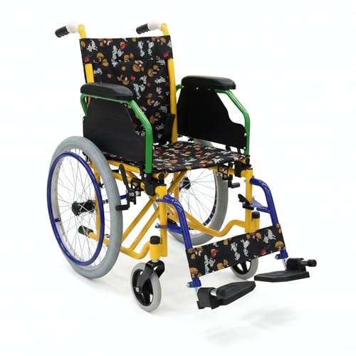 CXYTX Pediatric Wheelchair for Kids & Children - Lightweight, Manual Folding 20" Wheelchair w/Safety Belt, Swing-Back Armrests, Swing-Away Footrests, 250 lb. Weight Capacity, for Travel or Transit