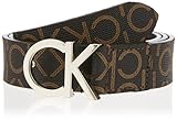 Calvin Klein Damen Gürtel Ck Mono Belt 3.5 cm aus Leder, Braun (Brown Mono), 75 cm