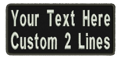 Custom Lettering Personalized Embroidered Name Patch Morale Badge 2 Lines Iron On Size 2Hx4W inches