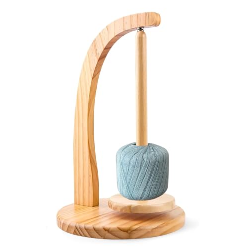 Wool Holders When Knitting, Rotating Magnetic Wooden Wool Holder, Yarn Holder for Knitting And Crocheting, for Knitting Lovers Supplies Gift