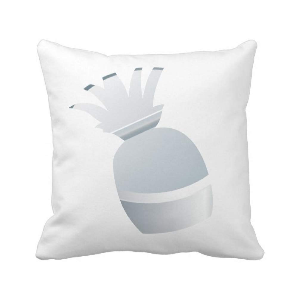 Housse de coussin carrée motif ananas blanc coton décoration salon et chambre