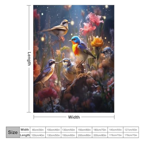 Couverture impression 3D oiseau mignon plaid flannel douceur et réconfort