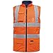 Price comparison product image Hi Vis Reversible Fleece Gilet Reflective Saftey Security Work Jacket Protective Waistcoat Bodywarmer (Orange, M)