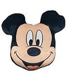 Disney Cojín Decorativo Infantil 3D (30-35 cm) | Personajes Mickey, Minnie, Spiderman, Barbie, Super Mario, Stitch, Patrulla Canina, Frozen | Tacto Terciopelo Belboa (Mickey Cara)