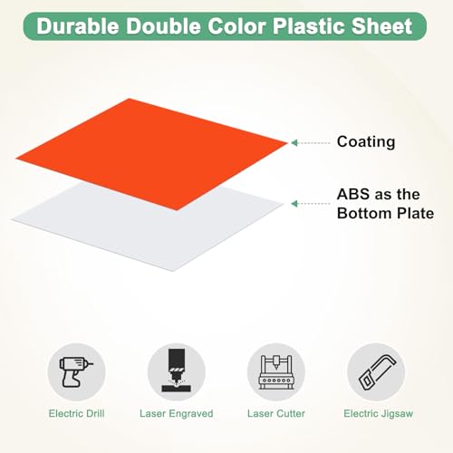 Image of M METERXITY 12-Pack Double Color Laser Engraving Blanks 7x11 Inch,1.3mm Thick ABS Plastic Sheet Engraved Material for Name Plate /Yard Signs /Laser Cutting /DIY Carving /Craft[12-Color]