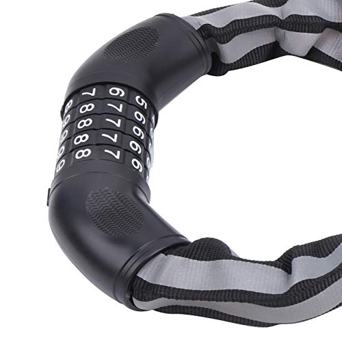 Number code combination lock antivol réfléchissant noir pour bicyclette - 6