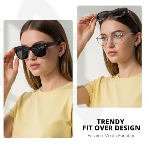 Myiaur Oversized Fit Over Sunglasses for Women, Trendy Wear Over Glasses, Polarized UV400 Protection Sunglasses for Driving2