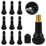 AOEVUIR 10 Pcs TR413 Valvole in gomma Valvola per pneumatici Valvole in gomma Snap-in Gomma Pneumatici Valvola nero Tappo stelo valvola pneumatico per Auto Moto