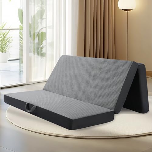 HXXUYY Tri Folding Mattress Queen Size - Memory Foam Tri-fold...