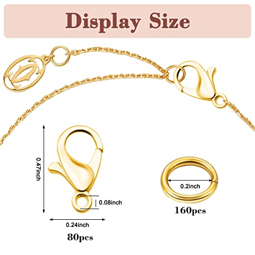 Lobster Clasps For Jewelry Making, 300 Pcs Jewelry Clasps And Closures Lobster Claw Clasps With Jump Rings For Necklace Bracelets ((Gold) #TOP1