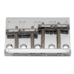 Musiclily Chevalet Basse 4 Cordes Vintage Pontets pour Fender Jazz Bass ou Precision Bass, Chrome - Les Beatles, Paul McCartney, John Lennon, RIngo Starr, George Harrison