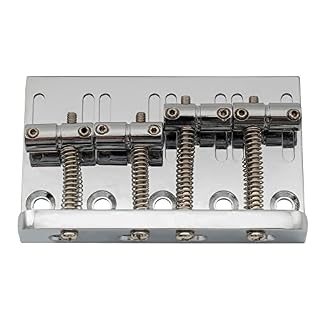 Musiclily Chevalet Basse 4 Cordes Vintage Pontets pour Fender Jazz Bass ou Precision Bass, Chrome - Les Beatles, Paul McCartney, John Lennon, RIngo Starr, George Harrison
