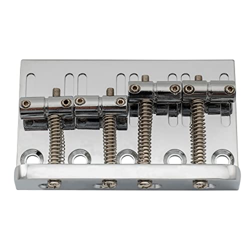 Musiclily Chevalet Basse 4 Cordes Vintage Pontets pour Fender Jazz Bass ou Precision Bass, Chrome - Les Beatles, Paul McCartney, John Lennon, RIngo Starr, George Harrison Musiclily Chevalet Basse 4 Cordes Vintage Pontets pour Fender Jazz Bass ou Precision Bass, Chrome