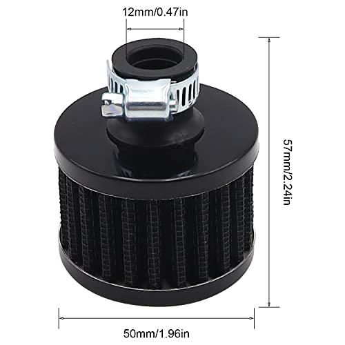 Weideer 2Pcs 12Mm Mini Black Universal Air Filter Vent Crankcase Breathe Car Accessory For Car And Motorcycle(Black) #TOP1