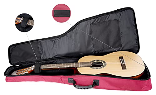 Rocktile housse pour guitares classiques ½ rembourré et doublé style sac à dos, bordeaux - Les Beatles, Paul McCartney, John Lennon, RIngo Starr, George Harrison Rocktile housse pour guitares classiques ½ rembourré et doublé style sac à dos, bordeaux – Image 7