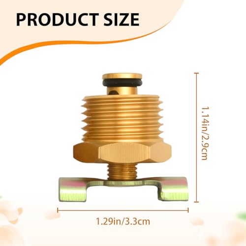 Image of UOIENRT 2 Pack 1 /2'' RV Water Heater Drain Valve for RV and Trailer Water Heater, Durable Brass Construction RV Water Heater Drain Plug