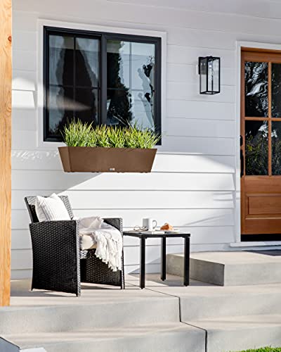 Image of Veradek Pure Series Railing Planter - Tapered Window Box with Bracket