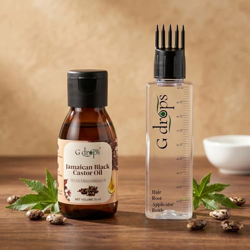 Image of Jamaican Black Castor Oil (Arandi Tel) - 100% Pure Cold-Pressed & Hexane-Free for Hair Growth, Thicker Eyebrows & Eyelashes, Scalp Nourishment | For Men & Women | 70ml