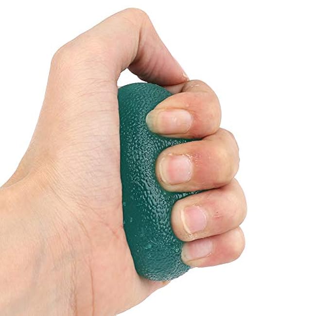 Egg Shaped Grip Ball, Silicone Massage Therapy Grip Ball for Wrist Finger Strength Exercise Stress Relief(Green)