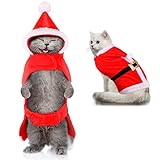 Paquete para tu gato: recibirás 1 pieza de disfraz navideño de gato como ropa de Papá Noel, y puedes ponérselo a tu gato o perrito en Navidad u otros festivales, o para vestirse todos los días; Lleve a su gato con disfraz de cosplay a fiestas, para traerles mucha alegría y felicidad
