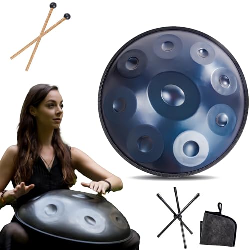Handpan 9 Notes 432Hz Bleu avec Support