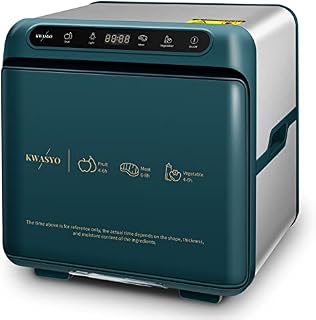 Kwasyo 5 Tray Food Dehydrator, Fruit Dryer Machine with Removable | Dishwasher Safe Stainless Steel Trays, Auto Off, Great for Creating Fruit, Meat, Fish, Vegetables Beef Jerky Preserver - Green, 350W