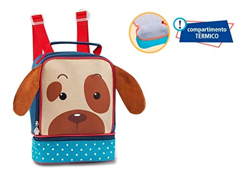 Kit Mochila De Rodinha + Lancheira Infantil Animais Cachorro
