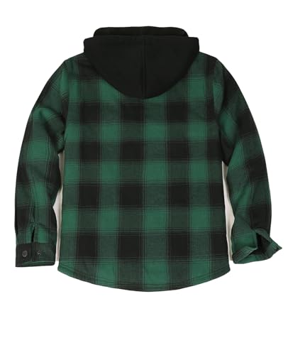 Image of ZENTHACE Mens Sherpa Lined Flannel Shirt Jacket with Hood,Full Zip | All Sherpa Lining,Adjustable Drawstring,4 Utility Pockets,Transitional Weather Layering Coat,Outdoor Walk,Casual Dailywear
