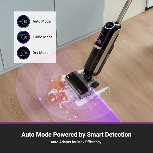 Image of Eureka Wet Dry Vacuum Cleaner Cordless, Mop Vacuum Cleaner with Self-Cleaning System, Lightweight Hardwood Floors Vacuum for Pets and Sticky Messes, Black, NEW630PL