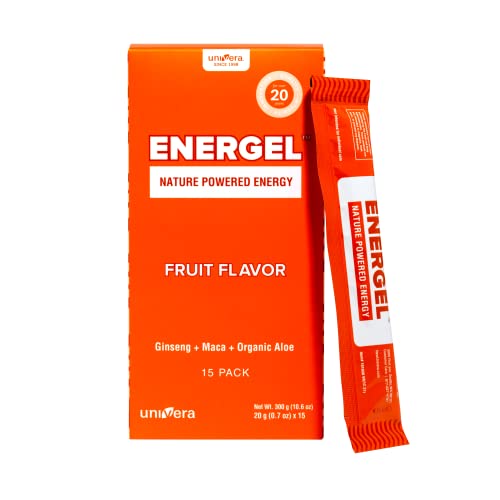 Univera Father's Day Gift, Energel Sticks, Korean Red Ginseng, Caffeine Free & Keto-Friendly, Enhanced Energy For Exercise & Performance, Maca, Aloe Vera, Ginseng Flavor, 15 Sticks #TOP19
