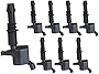 ENA Set of 8 Straight Boot Ignition Coil Pack Compatible with Ford Lincoln Expedition Explorer F-150 Super Duty Mustang Mountaineer 4.6l 5.4l 6.8l Replacement for DG511 C1541 FD508