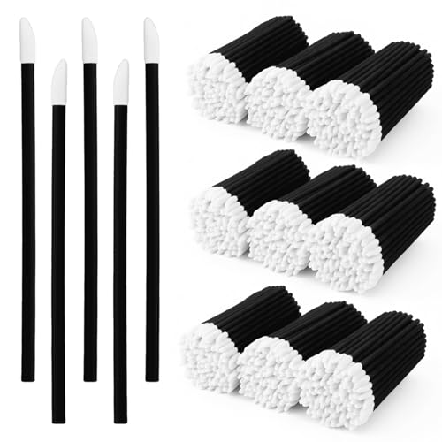 Chanaco 700Pcs Lip Wands Applicators Disposable Black Lip Brushes for Lipstick Lip Gloss Testers Wands Lint Applicator Makeup Beauty Tools for Women